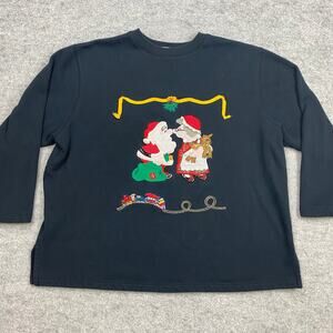 Westbound sweater womens 1X Christmas train elf Santa December Ugly plus vinatge
